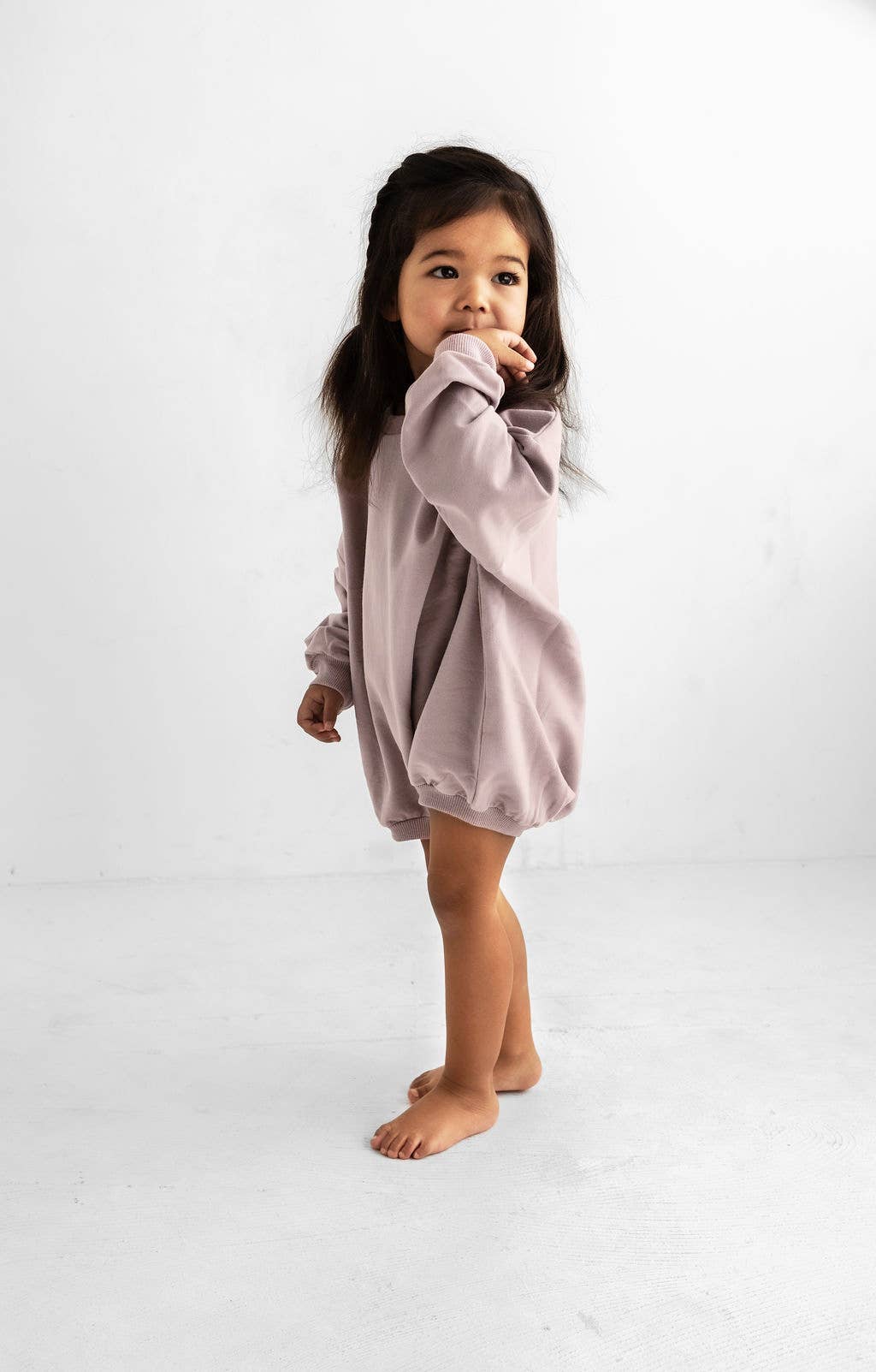 Sweatshirt Bubble Romper | Pale Mulberry