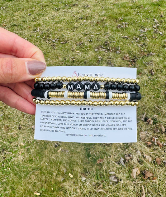 Mama Black Bracelet Set Love Your Why