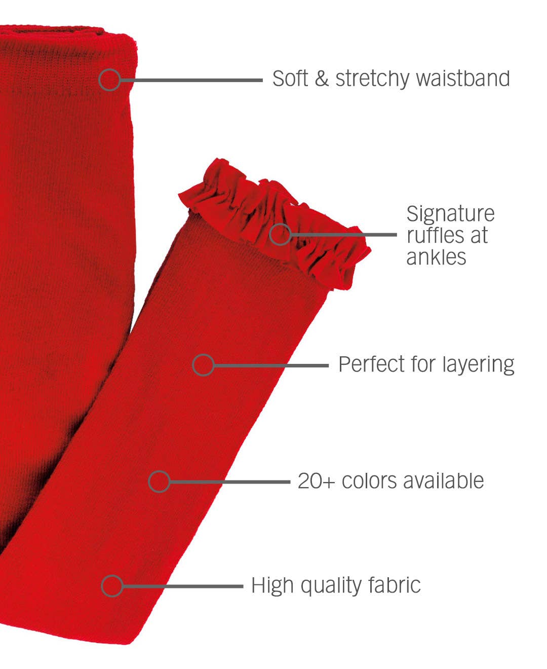 Girls Red Footless Ruffle Tights RuffleButts + RuggedButts