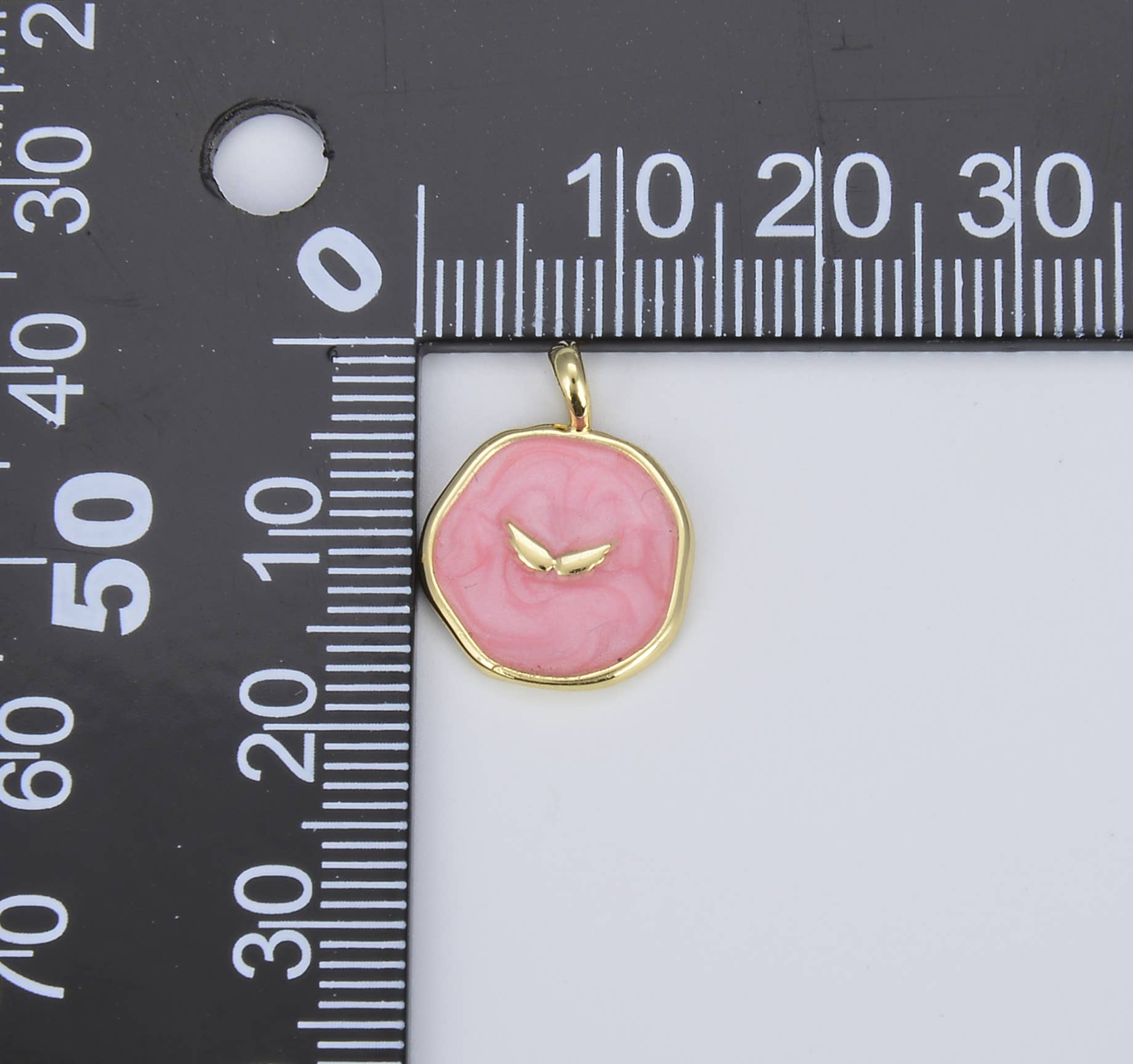 Pink Enamel Angel Wings Medallion Charm Beads Creation