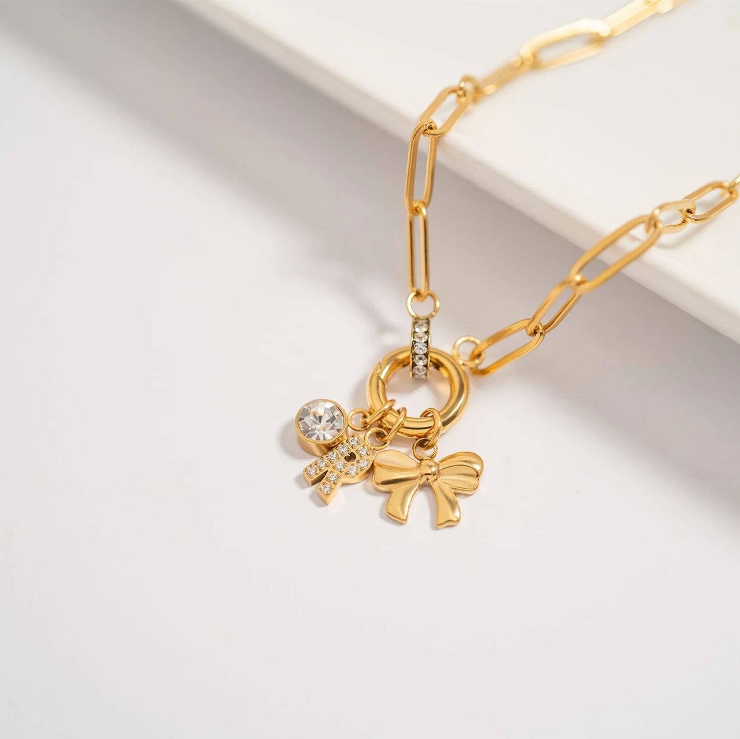 18K Gold PVD Cubic Zirconia Birthstone Charm WJW