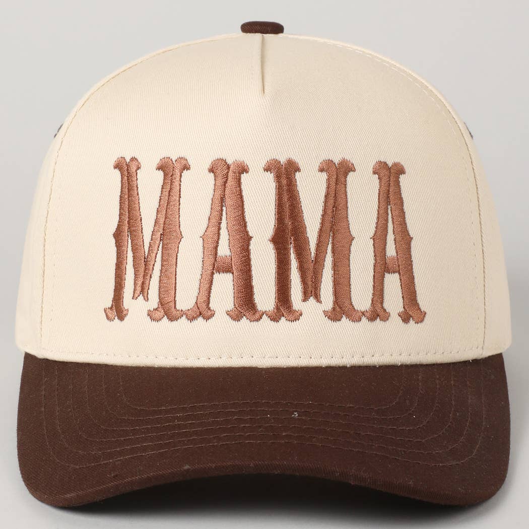 MAMA Typographic Design Embroidery Baseball Cap Fashion City