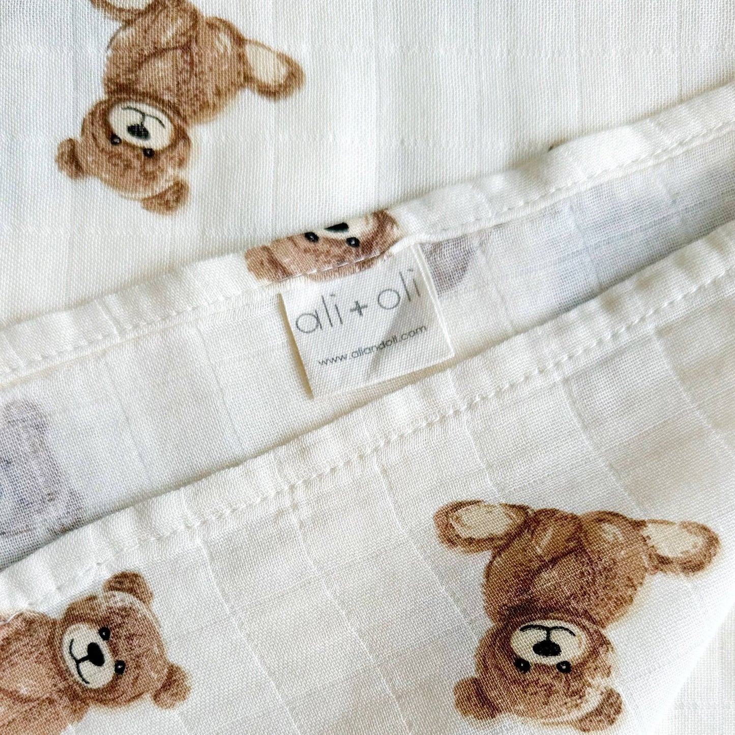 Muslin Swaddle Blanket (Teddy Bear)