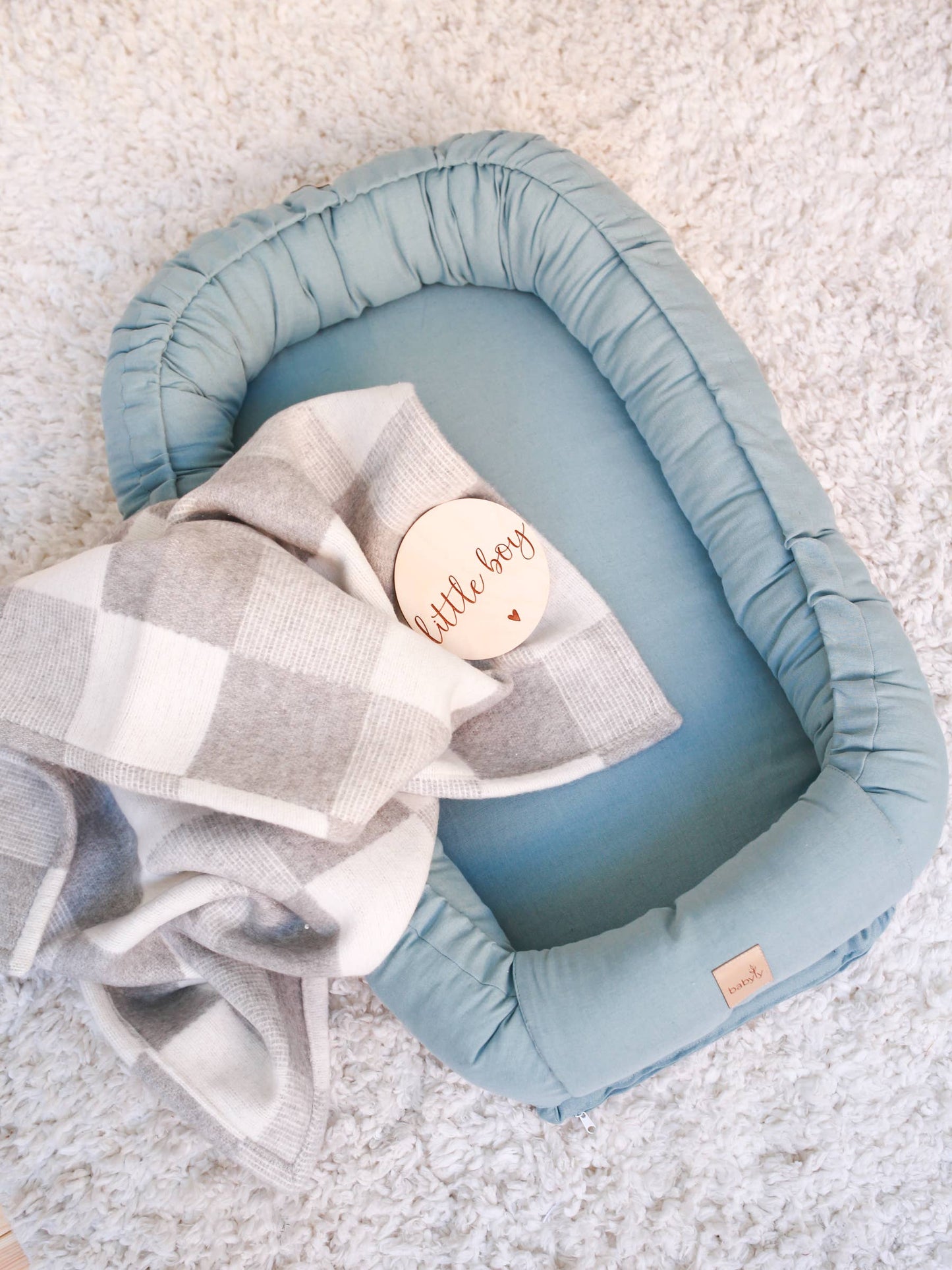 Linen babynest - beige