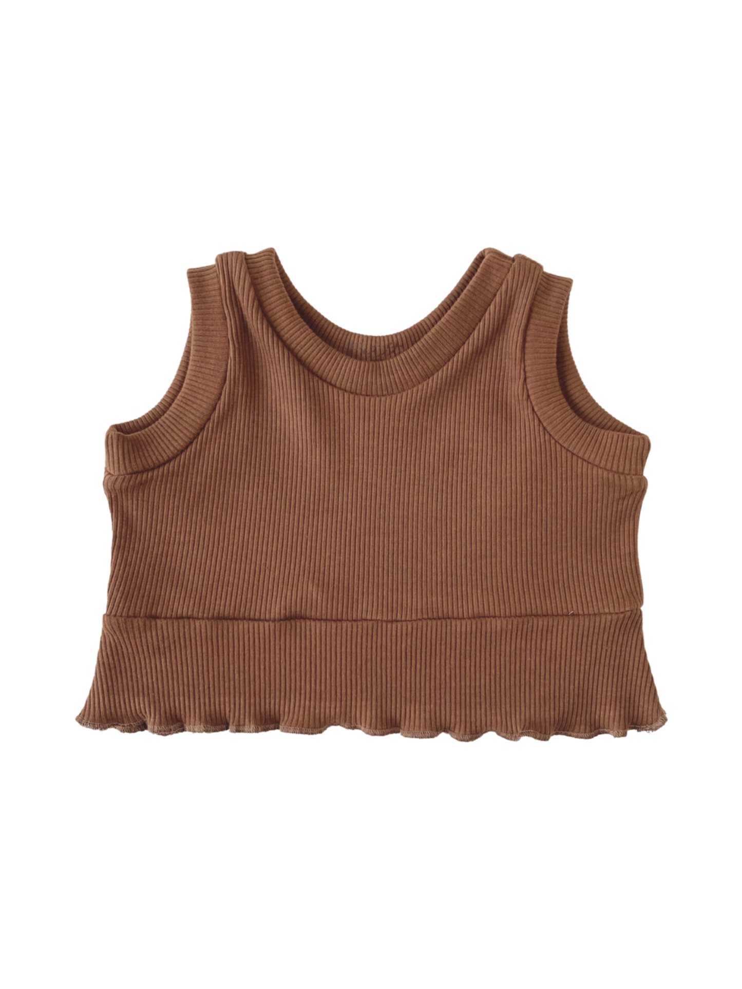 Ruffle top / ribbed - earth tones