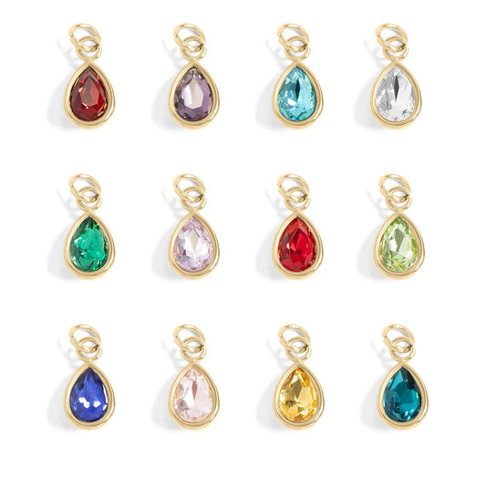 18K Gold PVD Teardrop Birthstone Charm WJW January
