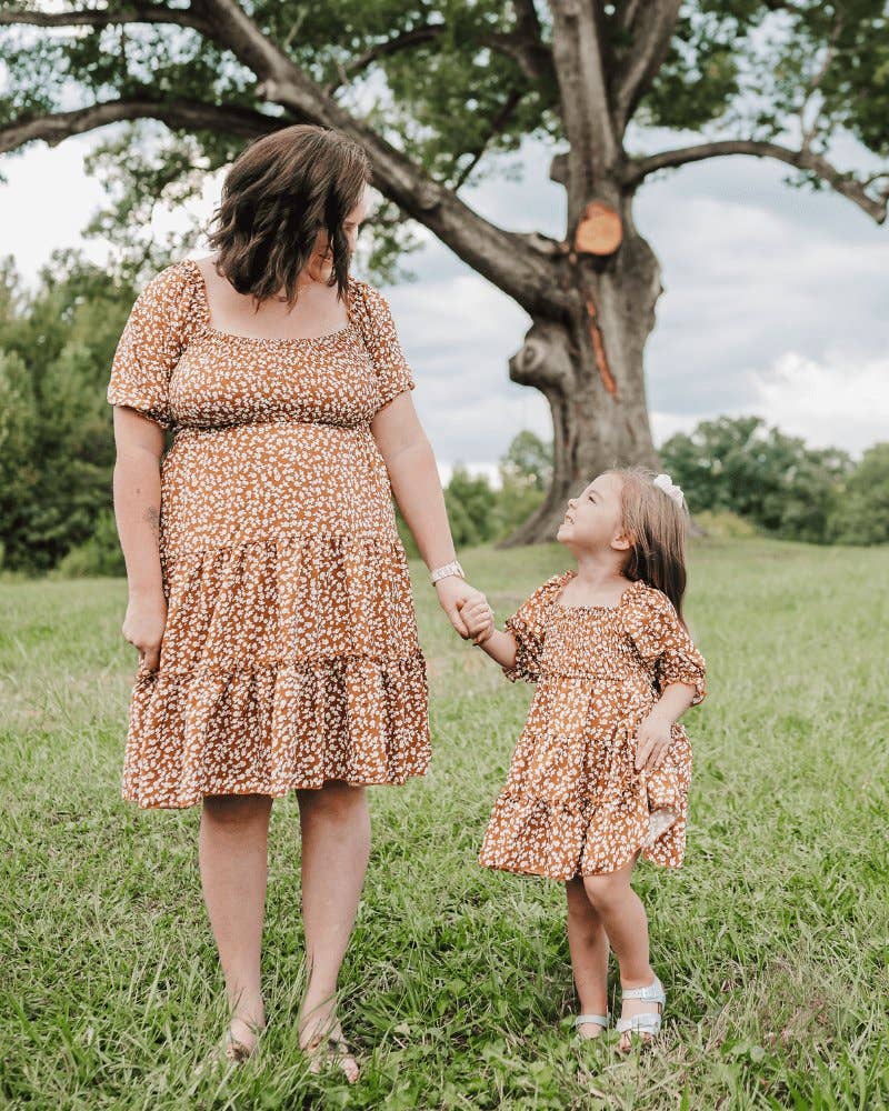 Mommy and Me Katherine Dress - Russet Floral Bailey's Blossoms