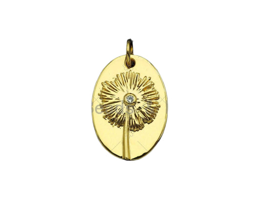 Gold Filled CZ Pave Dandelion BestBeads&Beyond