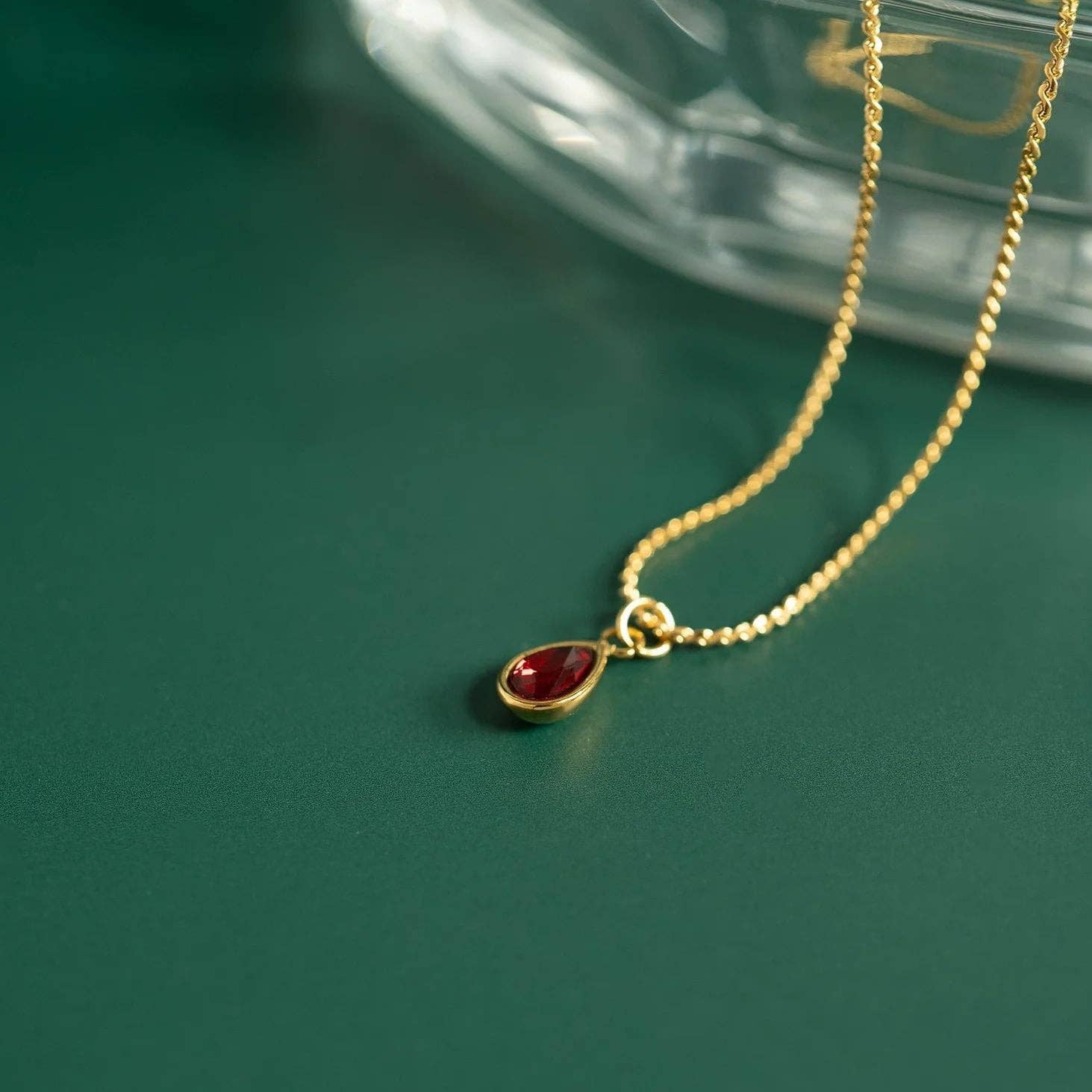 18K Gold PVD Teardrop Birthstone Charm WJW