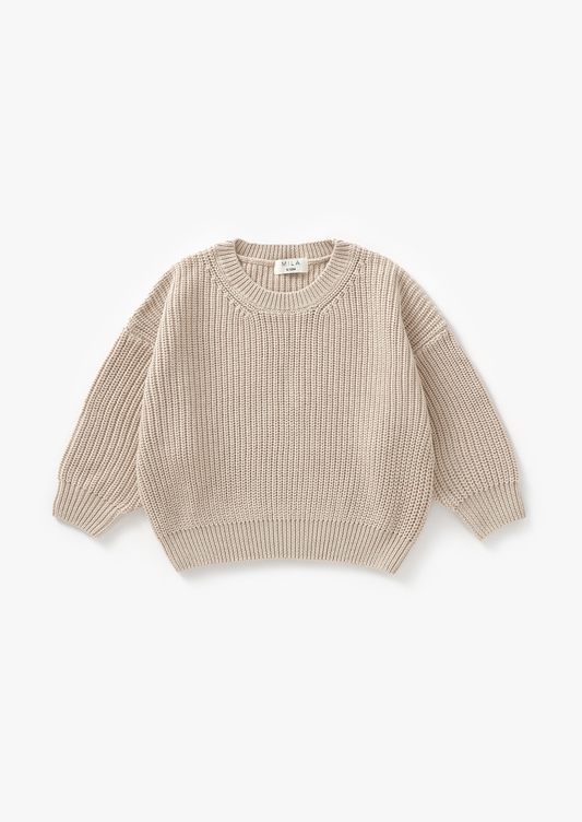 Chunky Knit Sweater | Latte Mila & Co. 0/6M
