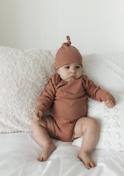 Ribbed Bodysuit | Terracotta