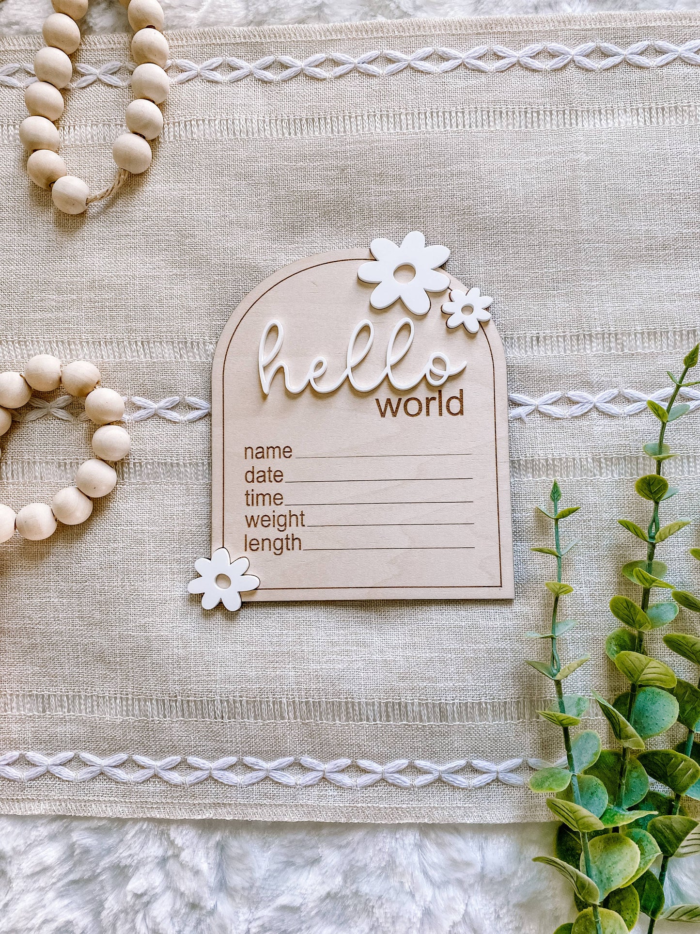 Wooden Monthly Milestone Set - Daisy