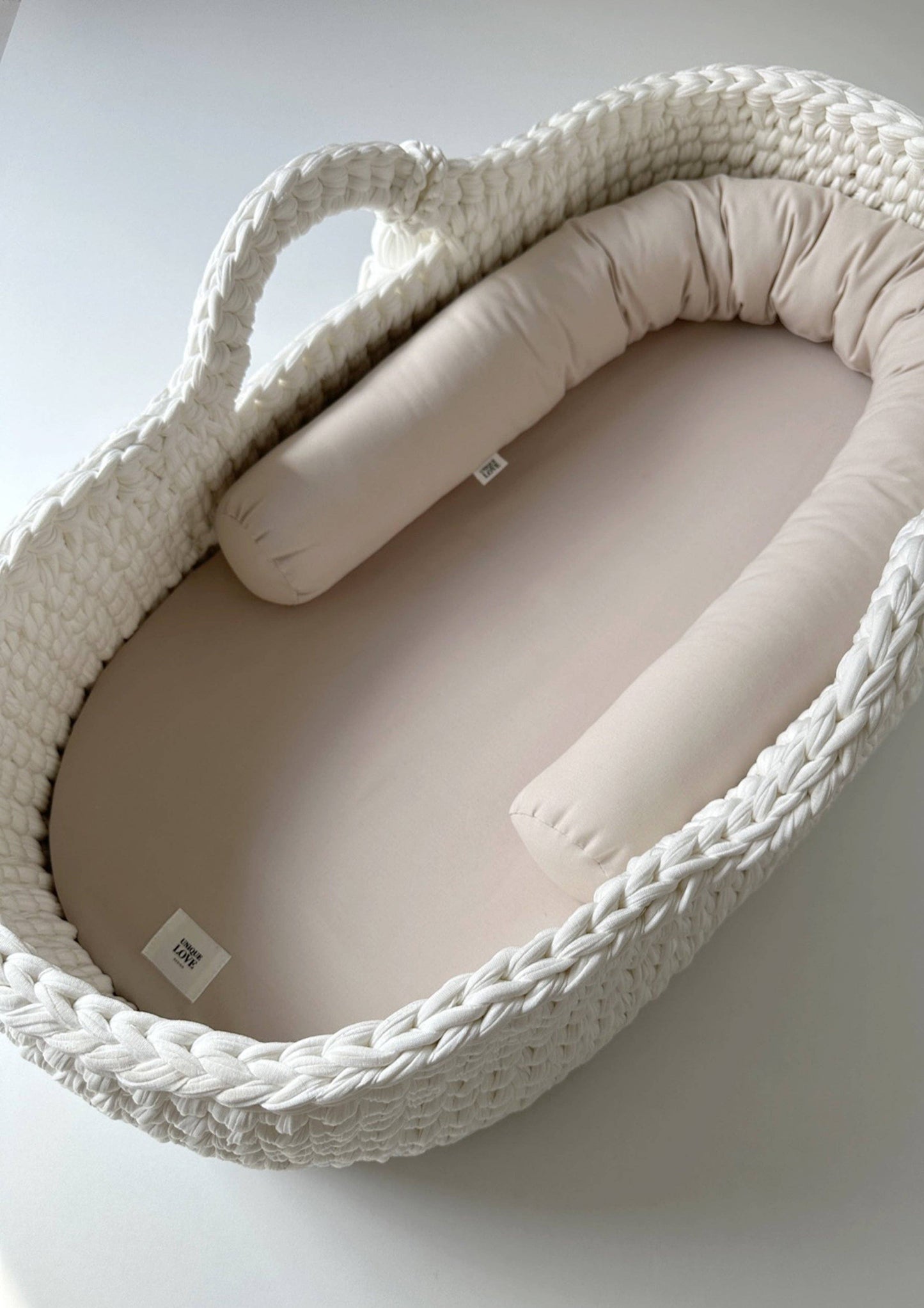 Baby basket cushion roll | natural beige