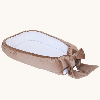 Velvet babynest with bow (5 colors) - BABYLY