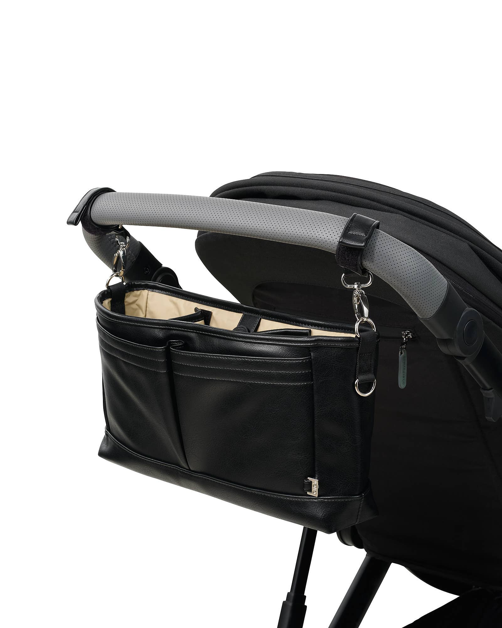 Signature Stroller Caddy - Black Dimple Vegan Leather OiOi