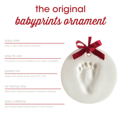 Baby Christmas Handprint or Footprint Keepsake Ornament Pearhead