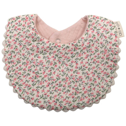 Muslin Cotton Baby Bib Double Sided (Pink/Flowers)