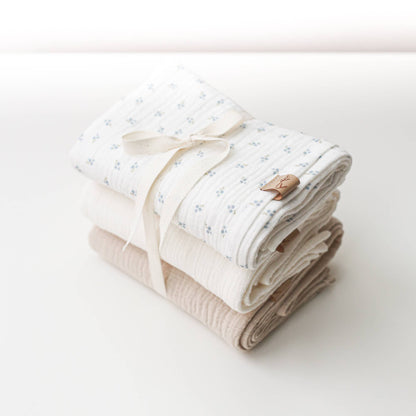 Muslin Burp Cloth Set -3 pack - Forget-Me-Not