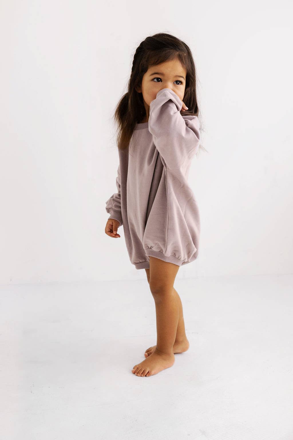 Sweatshirt Bubble Romper | Pale Mulberry