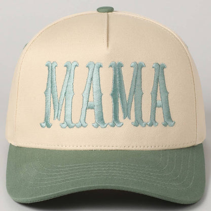 MAMA Typographic Design Embroidery Baseball Cap Fashion City Sage ONE SIZE