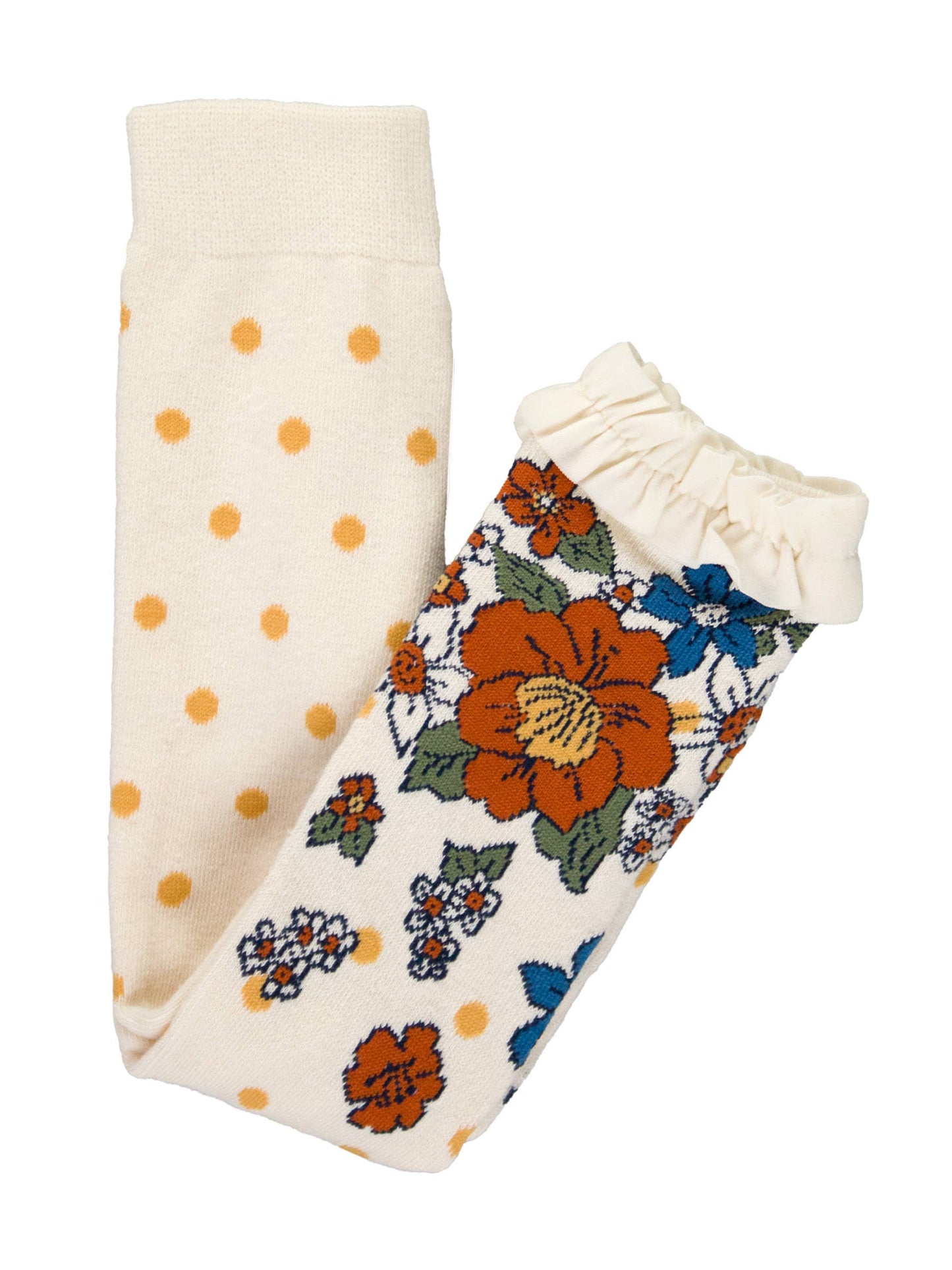 Girls Floral Patterned Footless Ruffle Tights RuffleButts + RuggedButts