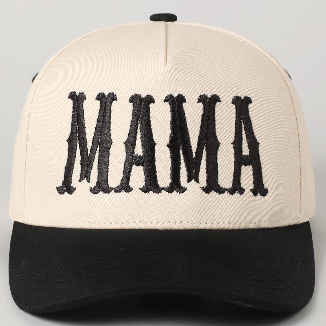 MAMA Typographic Design Embroidery Baseball Cap Fashion City