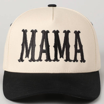 MAMA Typographic Design Embroidery Baseball Cap Fashion City