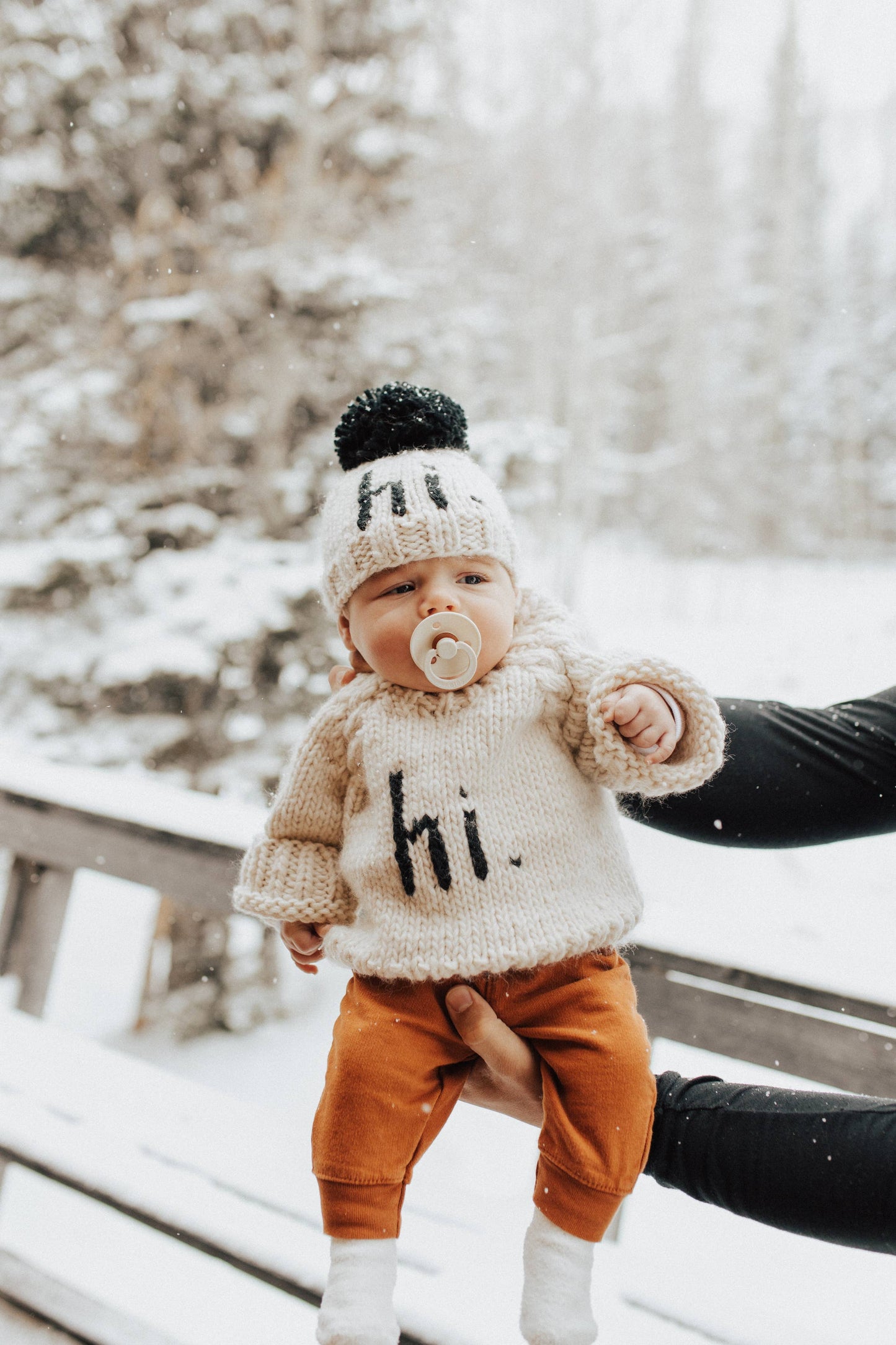 Hi. Black Hand Knit Beanie Hat Baby & Kids