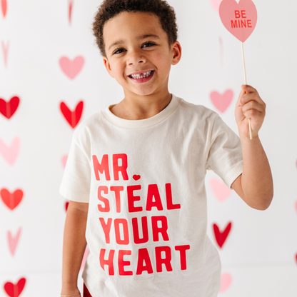 Mr Steal Your Heart Valentines Day Shirt Toddler and Youth Benny & Ray Apparel