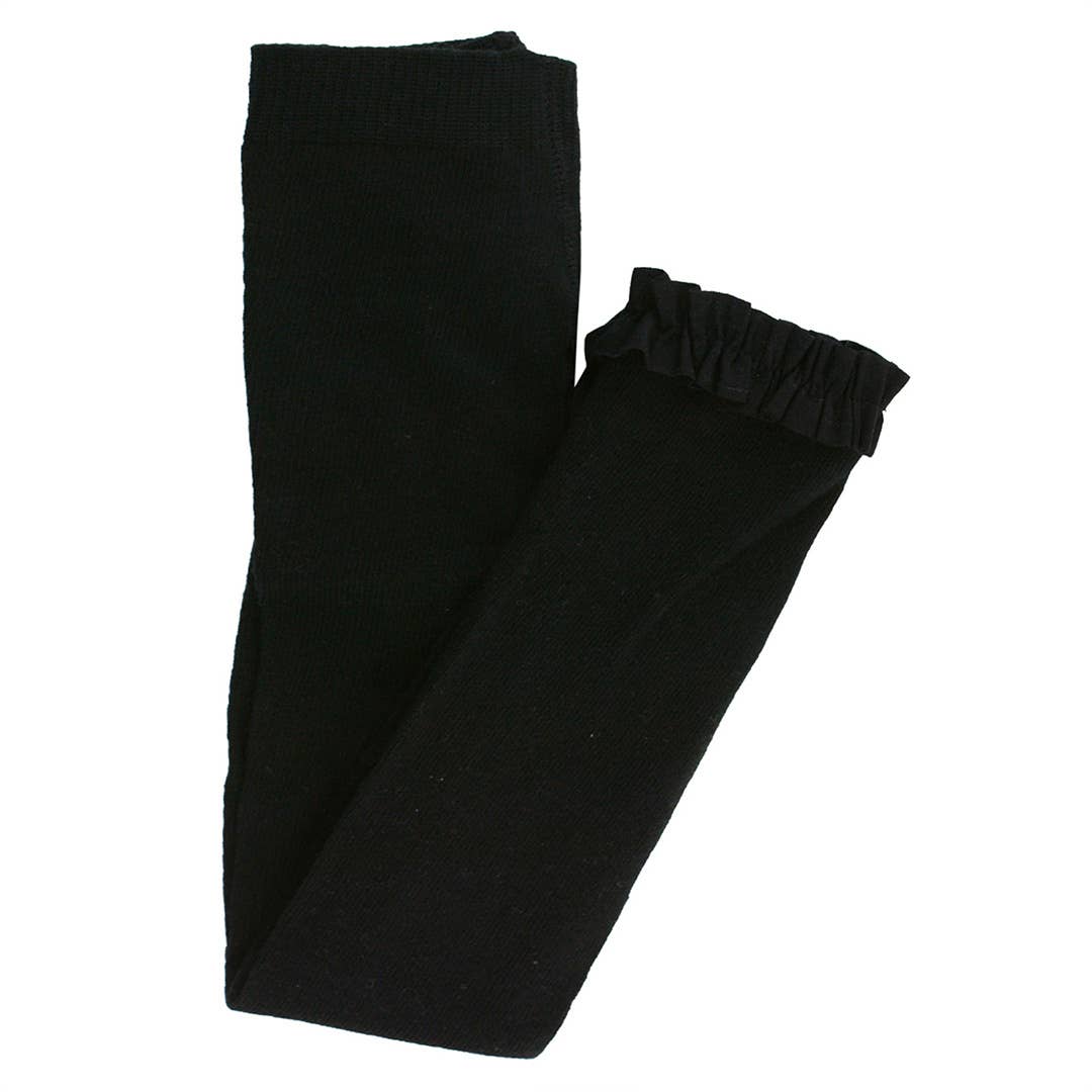 Girls Black Footless Ruffle Tights RuffleButts + RuggedButts