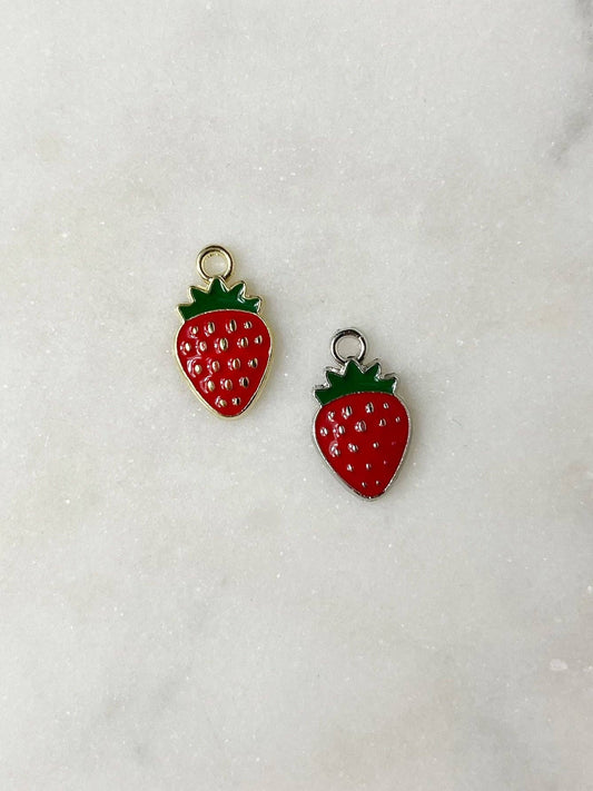 Fruit Charms Hunny B's Gold Enamel Strawberry