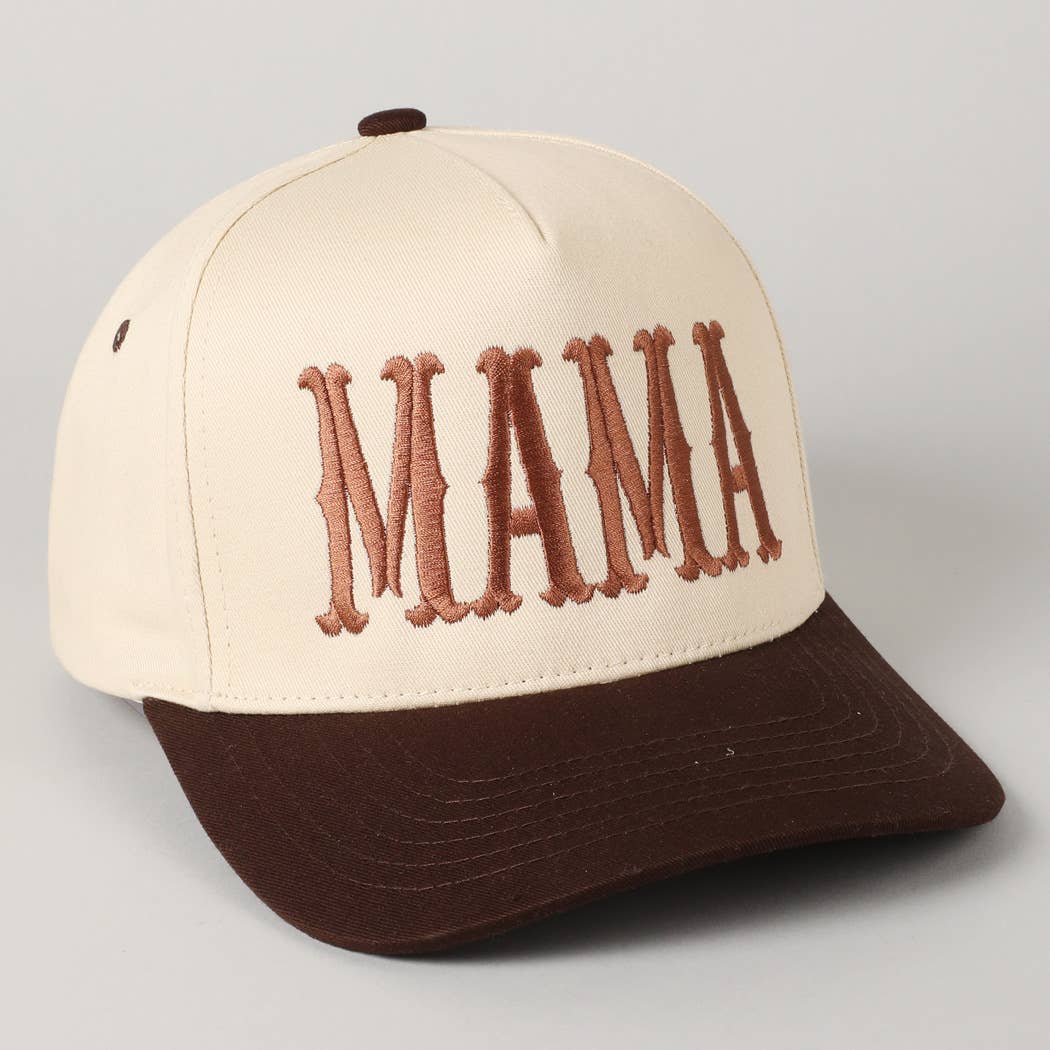MAMA Typographic Design Embroidery Baseball Cap Fashion City