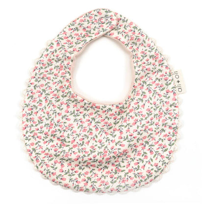 Muslin Cotton Baby Bib Double Sided (Pink/Flowers)