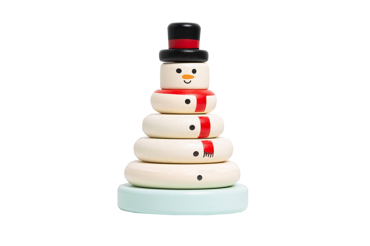 Wooden Snowman Stacking Holiday Toy Set Pearhead