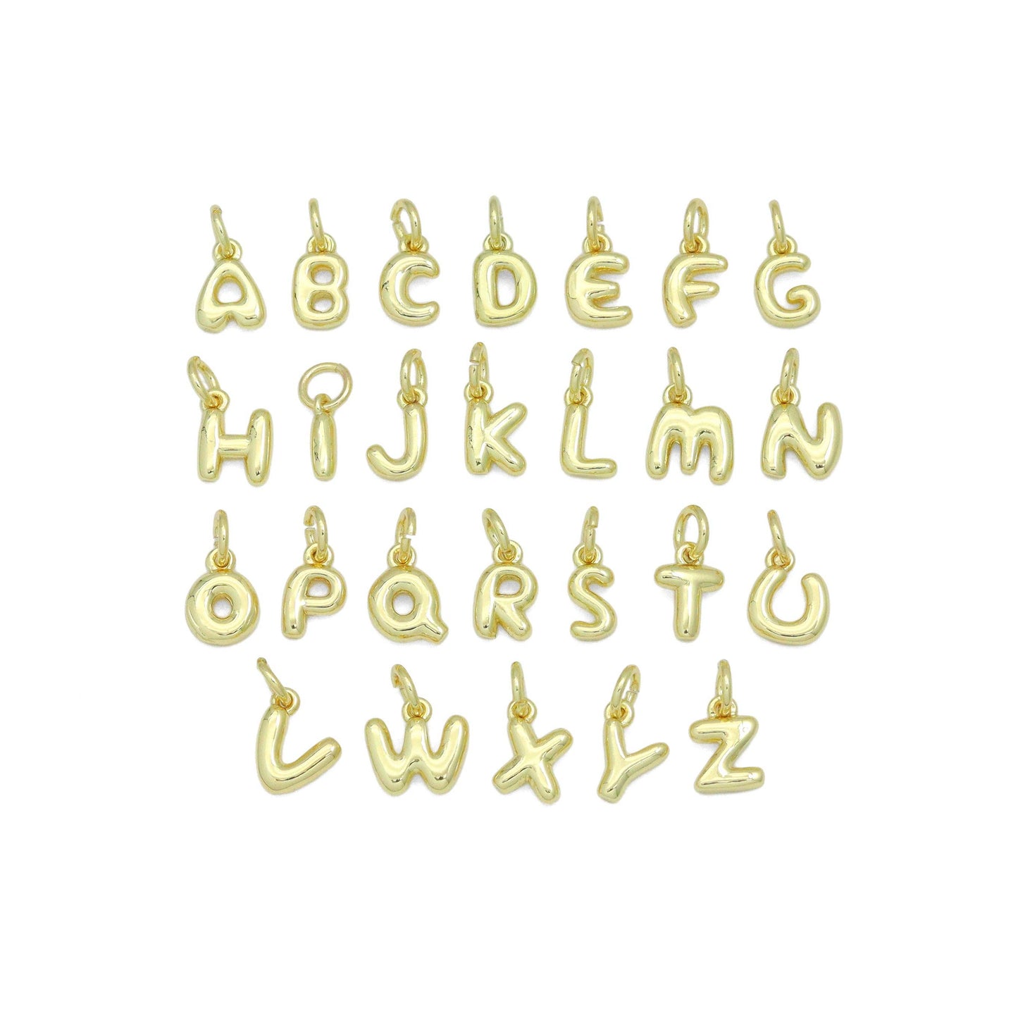 Small Bubble Initial charm, Alphabet Initial Charm Pendant, Sku#LX894 BestBeads&Beyond A