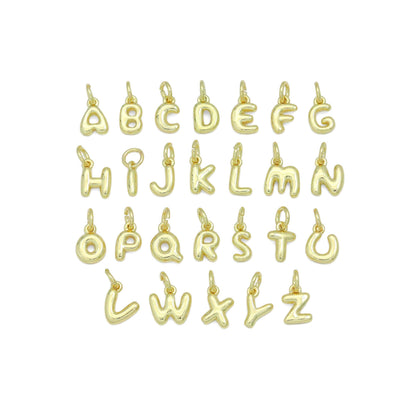 Small Bubble Initial charm, Alphabet Initial Charm Pendant, Sku#LX894 BestBeads&Beyond A
