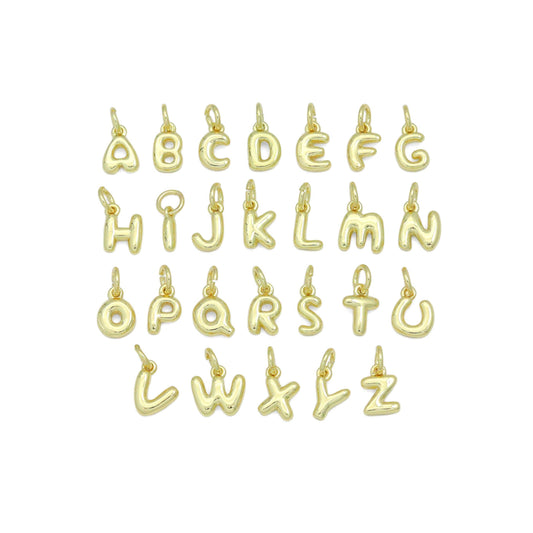 Small Bubble Initial charm, Alphabet Initial Charm Pendant, Sku#LX894 BestBeads&Beyond A