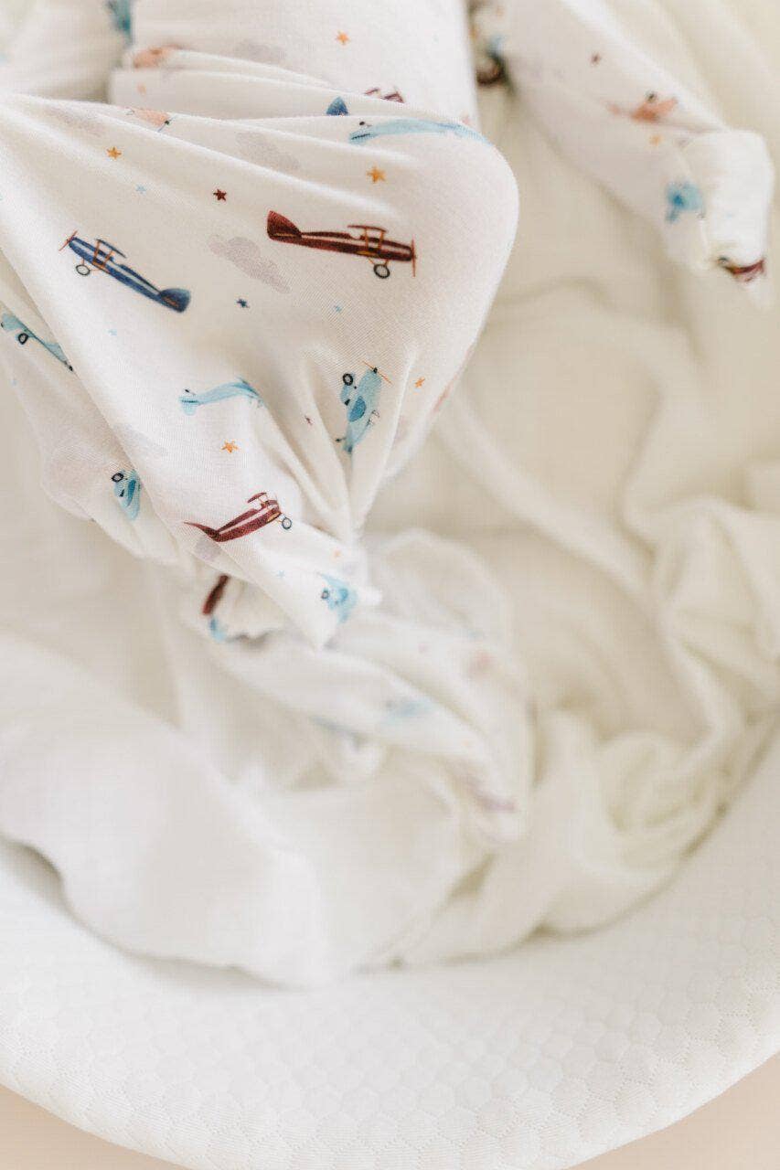 Knotted Baby Gown - Vintage Airplane