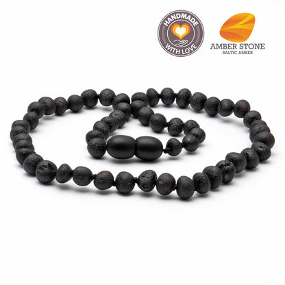 Baroque Amber Necklace - Black