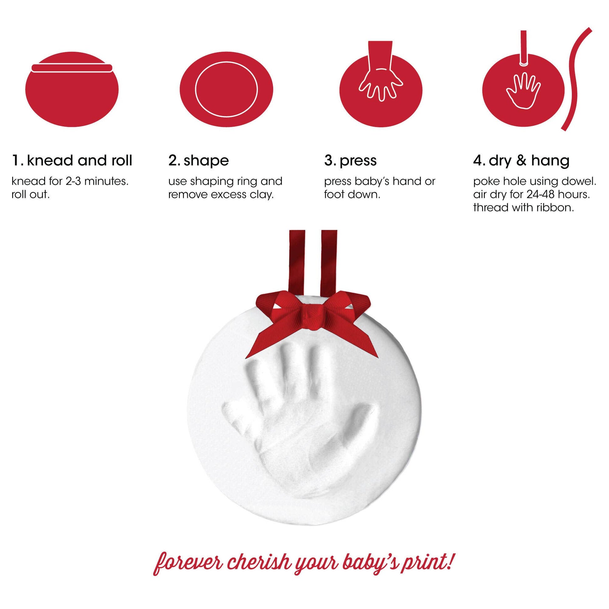 Baby Christmas Handprint or Footprint Keepsake Ornament Pearhead