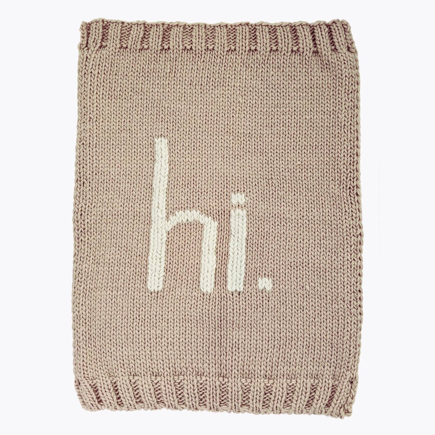 Hi. Hand Knit Baby Blanket Pebble