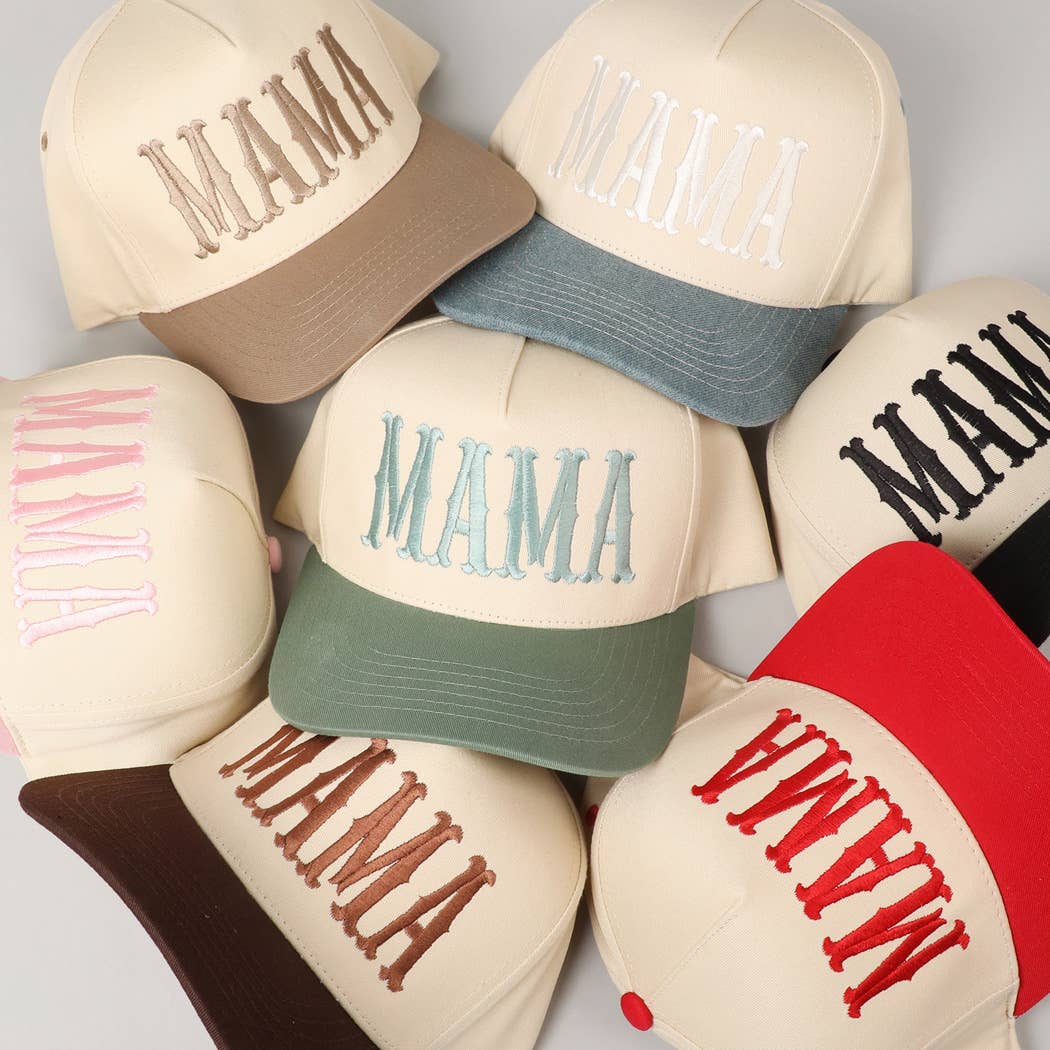 MAMA Typographic Design Embroidery Baseball Cap Fashion City