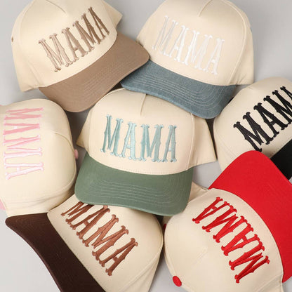 MAMA Typographic Design Embroidery Baseball Cap Fashion City