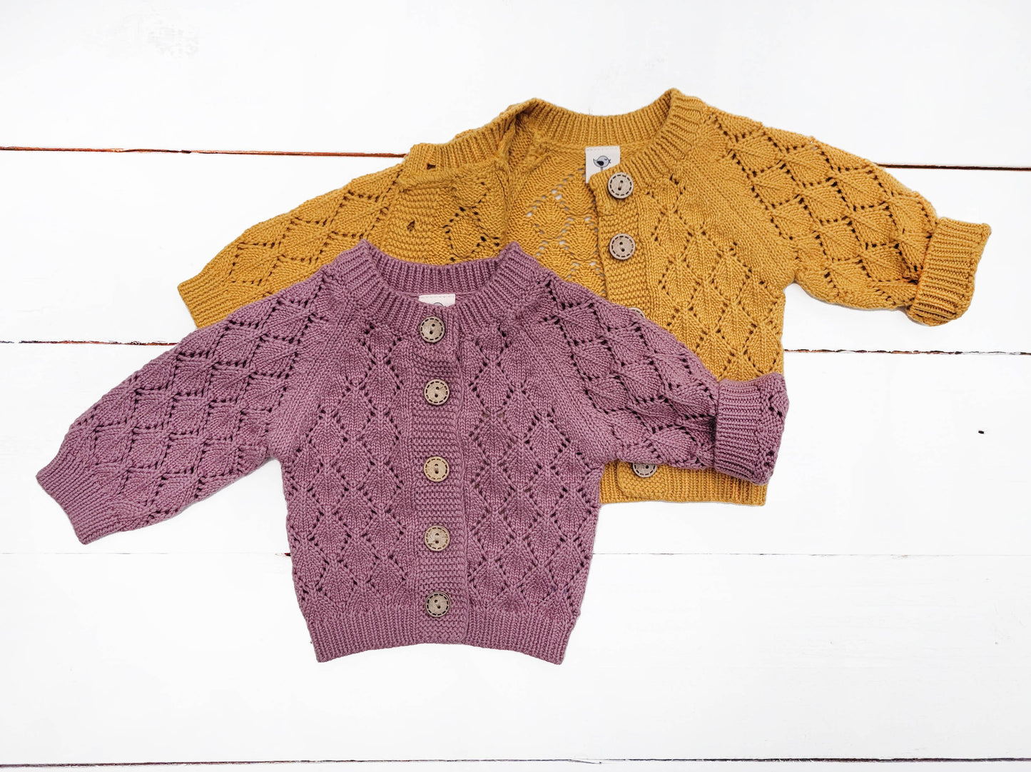 Annie Knit Sweater Cardigan OLIVE & CRADLE Dark Taupe 6-12m