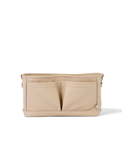 Dimple Vegan Leather Stroller Organiser/Pram Caddy - Oat OiOi