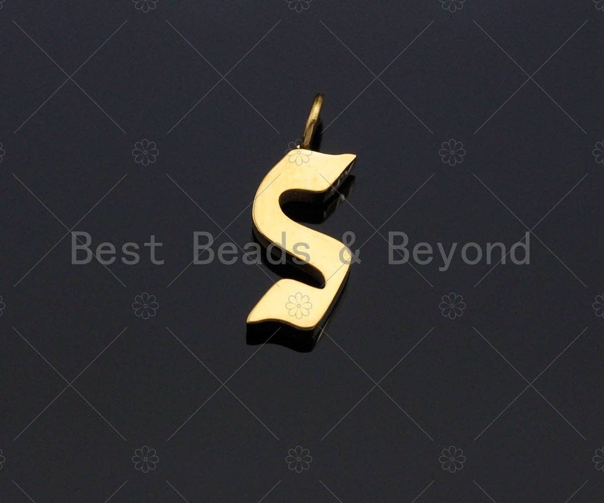 Old English Font Style Alphabet Letter Charm BestBeads&Beyond