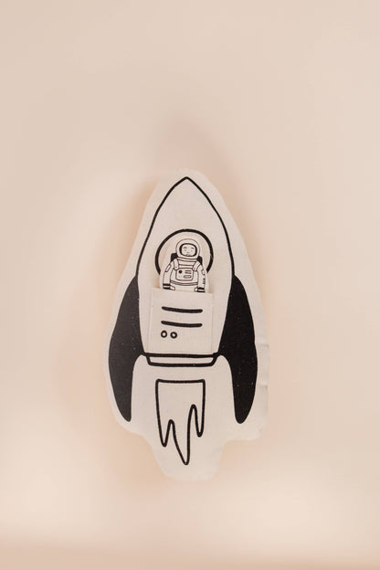 Rocket + Astronaut Canvas Pillow