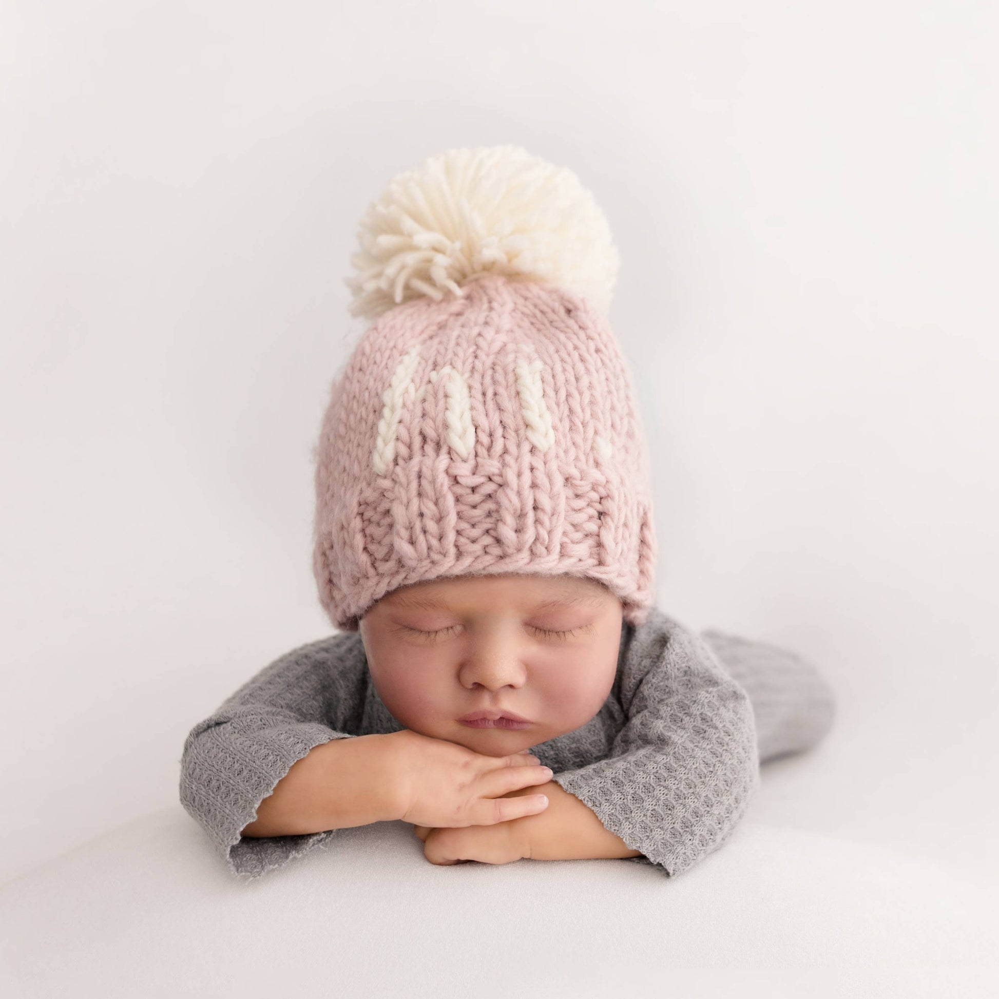 Hi. Rosy Hand Knit Beanie Hat Huggalugs