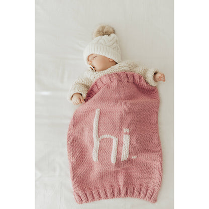 Hi. Hand Knit Baby Blanket Rosy Pink Huggalugs Rosy