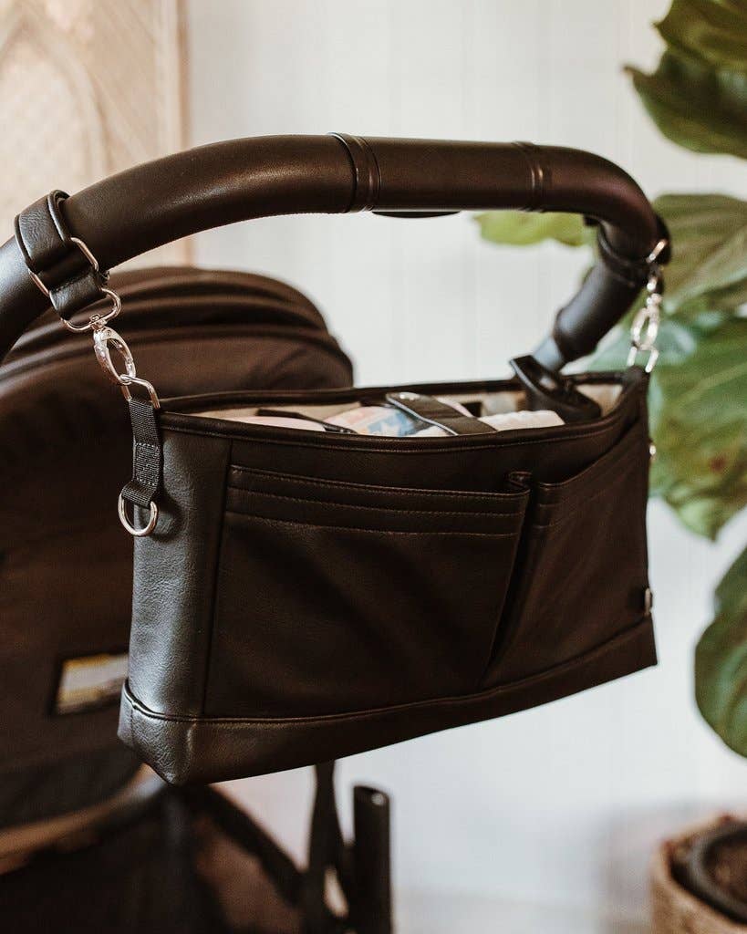 Signature Stroller Caddy - Black Dimple Vegan Leather OiOi